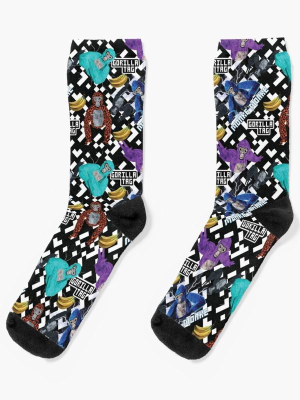 Gorilla Tag Vr Gamer Merch Pixel Monke Socks