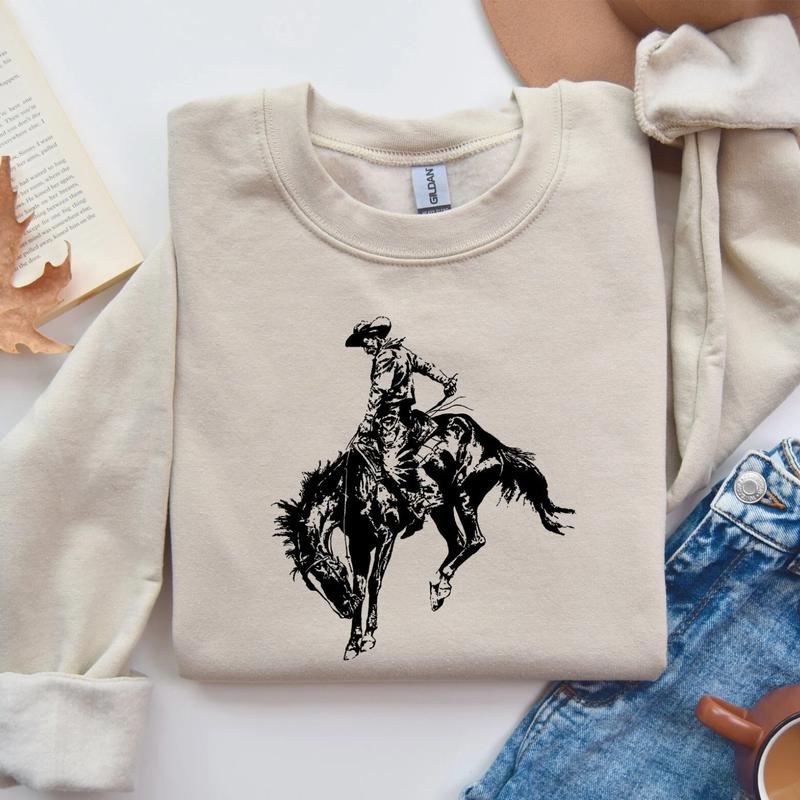 Cowboys Western Sweatshirt, American Western Graphic Crewneck, Rodeo Gift Sweatshirt, Country Sweatshirt