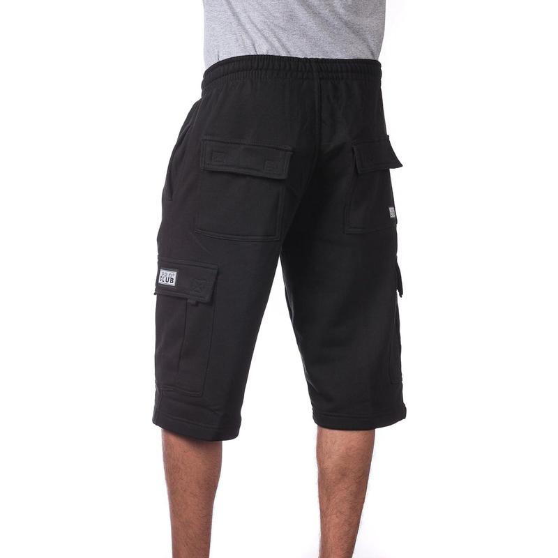 Shorts PROCLUB Men's Heavyweight Cargo Sweat Shorts 6 Pockets Fleece Shorts Pro Club Hip Hop Shorts Casual Sweat shorts Cotton Casual plain