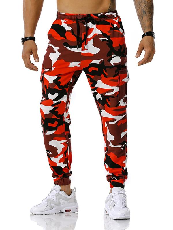 Men's Camo Print Drawstring Waist Jogger Pants, Regular Fit Casual Comfy Flap Pocket Sweatpants for Outdoor Daily Wear, Men's Trousers for All Seasons