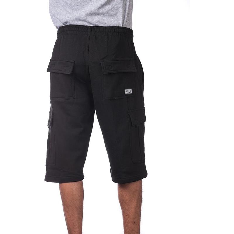 Shorts PROCLUB Men's Heavyweight Cargo Sweat Shorts 6 Pockets Fleece Shorts Pro Club Hip Hop Shorts Casual Sweat shorts Cotton Casual plain