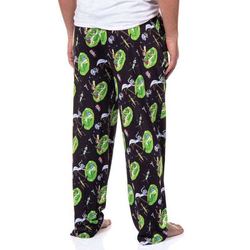 Rick and Morty Mens' TV Show Series Portal Tossed Print Sleep Pajama Pants