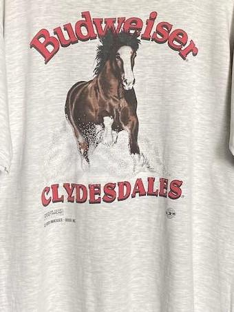 Vintage 90s Budweiser Horse Florida T-Shirt, Tshirt for women, men's clothing, summer clothing Casual Comfort Cotton Menswear