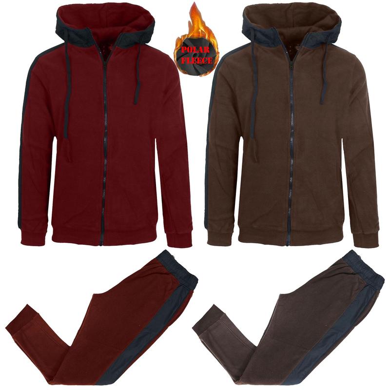 Men’s 4-Piece Fleece Zip Hoodie & Jogger Sets- 2 Full Sets