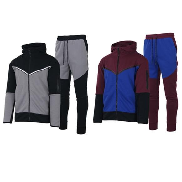 Men’s 4-Piece Fleece Zip Hoodie & Jogger Sets- 2 Full Sets