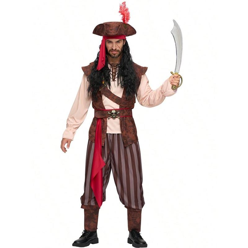 FASHION   6FASHION   SYNCFUN Mens Caribbean Pirate Halloween Costume Adult Sea Captain Robber Costume For Halloween Dress Up Party, Cosplay Party