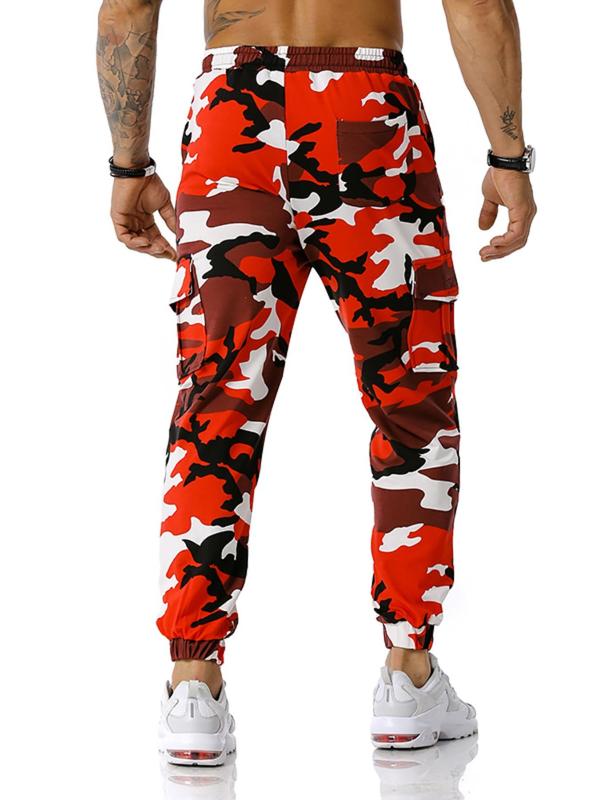 Men's Camo Print Drawstring Waist Jogger Pants, Regular Fit Casual Comfy Flap Pocket Sweatpants for Outdoor Daily Wear, Men's Trousers for All Seasons