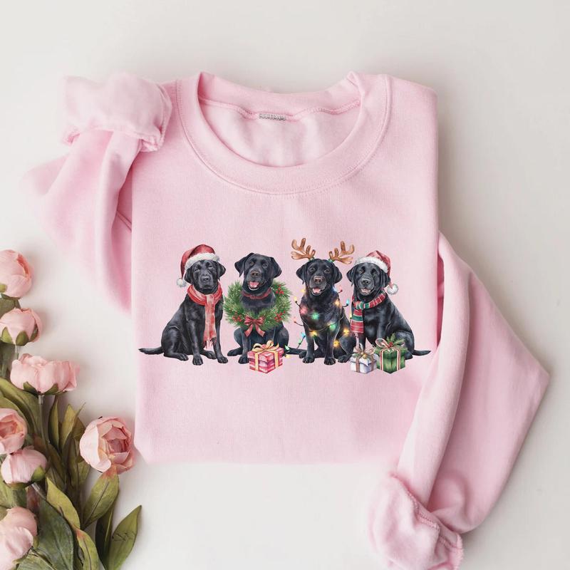 Black Labrador Sweatshirt, Xmas Dog Shirt, Christmas Dog Sweatshirt, Dog Mom Shirt, Dog Lover Gift, Funny Holiday Shirt, Cozy Winter Crewneck