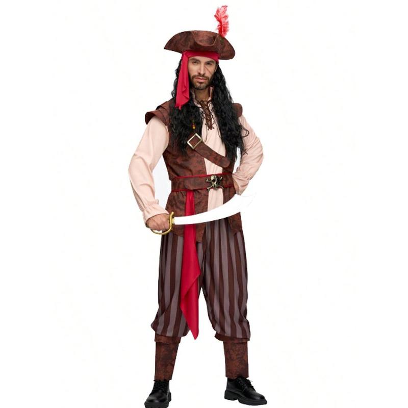 FASHION   6FASHION   SYNCFUN Mens Caribbean Pirate Halloween Costume Adult Sea Captain Robber Costume For Halloween Dress Up Party, Cosplay Party