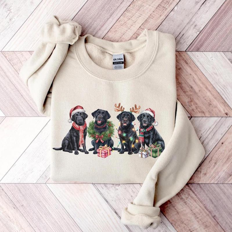 Black Labrador Sweatshirt, Xmas Dog Shirt, Christmas Dog Sweatshirt, Dog Mom Shirt, Dog Lover Gift, Funny Holiday Shirt, Cozy Winter Crewneck