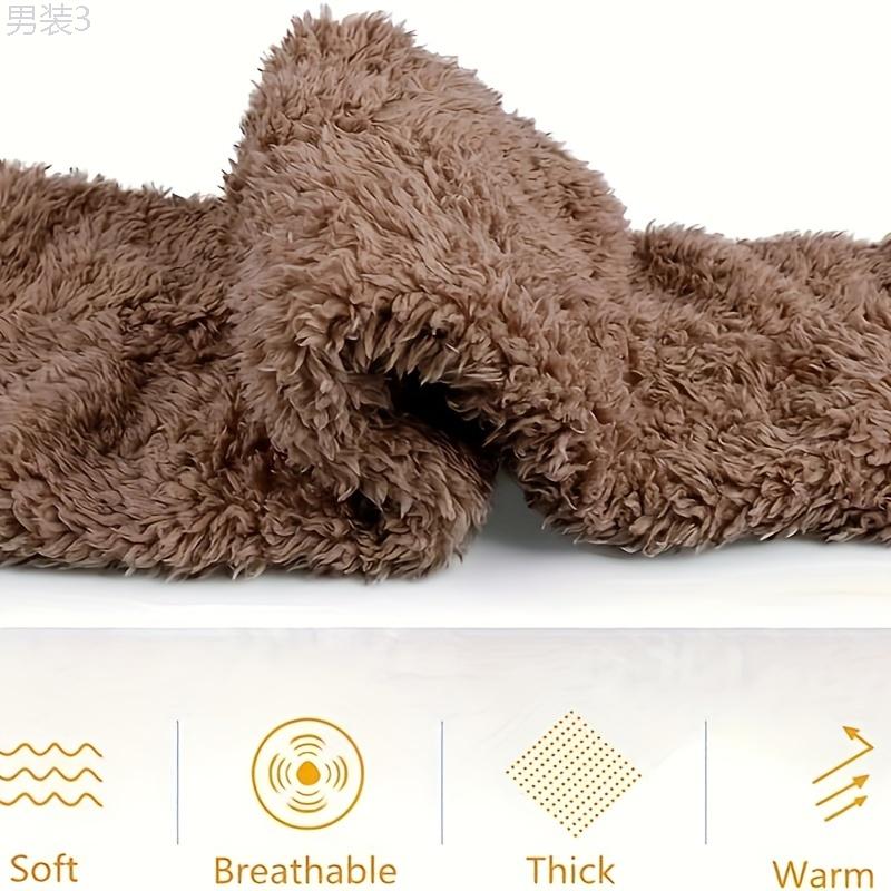 Men's Soft Leg Cushion Sleeves, Over The Knee Thickened Warm Plush Floor Socks, For Winter