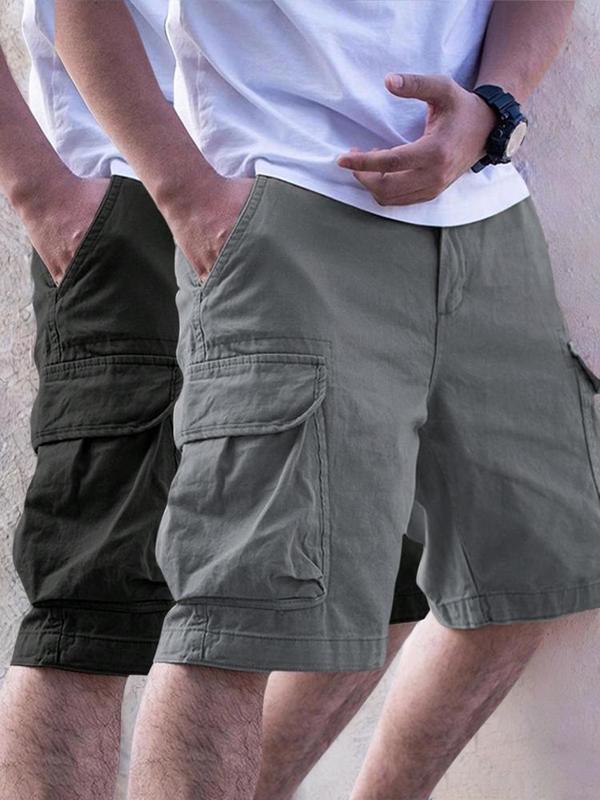 Men's Loose Solid Drawstring Waist Cargo Shorts, Back To School Casual Comfy Streetwear Pocket Design Shorts, Summer Outfits, Mens Shorts, Street Bottoms for All Seasons, Shorts for Men, Streetwear Shorts