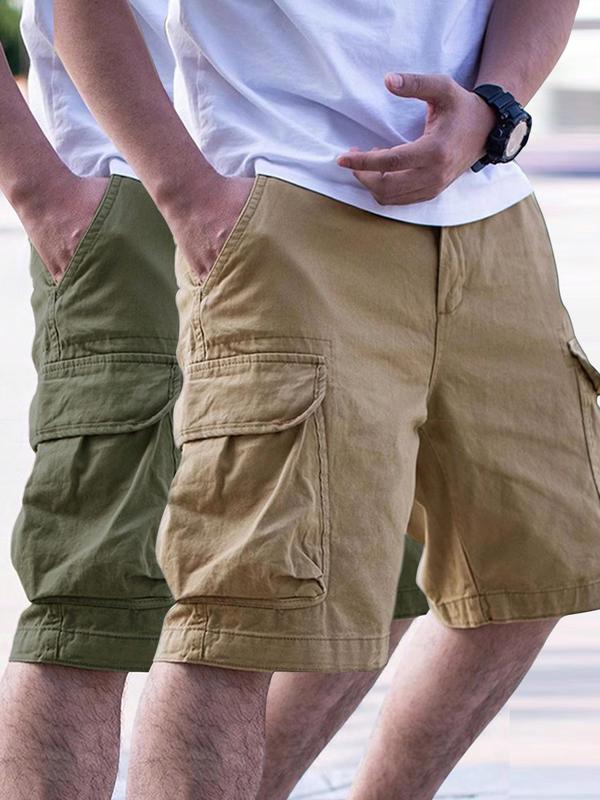 Men's Loose Solid Drawstring Waist Cargo Shorts, Back To School Casual Comfy Streetwear Pocket Design Shorts, Summer Outfits, Mens Shorts, Street Bottoms for All Seasons, Shorts for Men, Streetwear Shorts