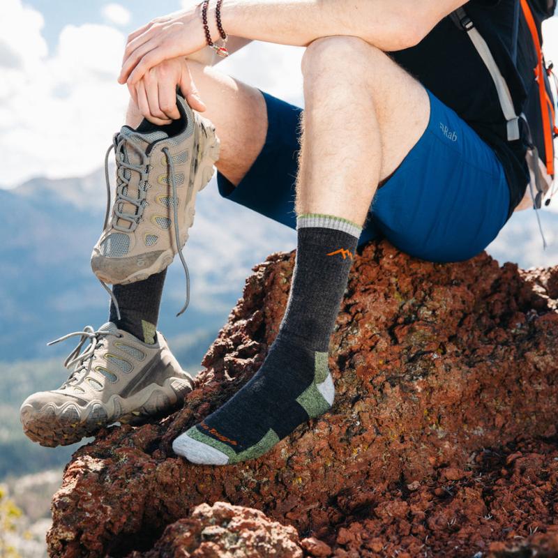 Darn Tough Merino Wool Socks (Black, Olive) | Size M, L, XL | Micro Crew Cushion and Boot Sock Cushion Socks | Adventures, Everyday Use