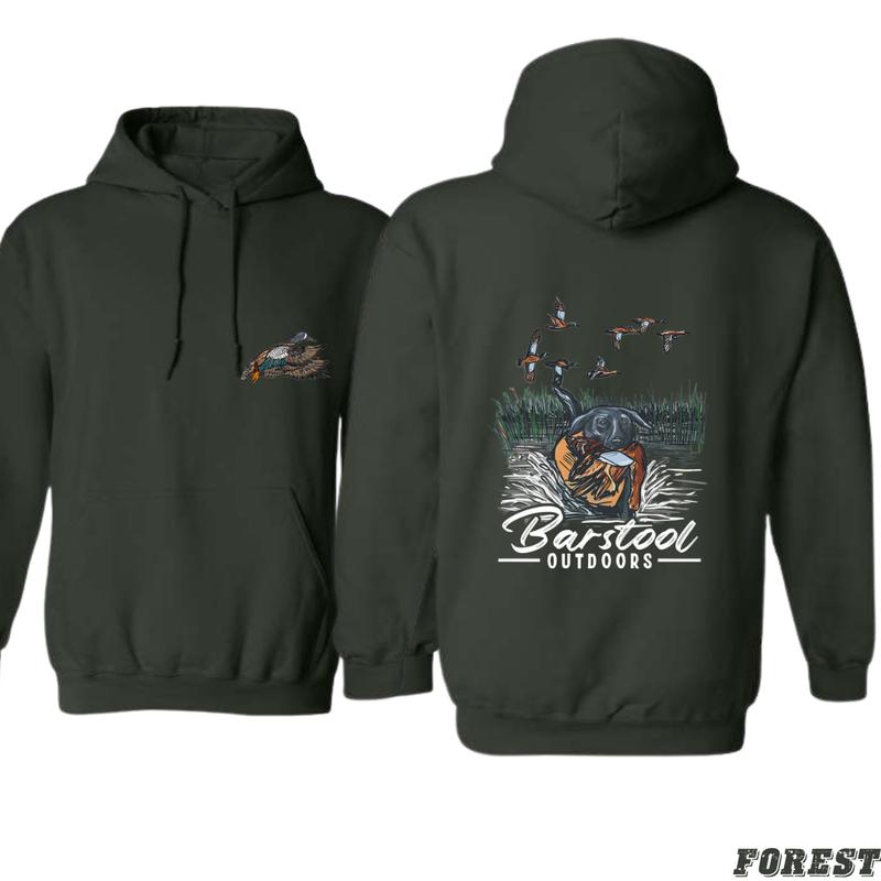 Barstool Outdoors Hoodie - Ideal for Nature Enthusiasts and Duck Hunting Fans Menswear Sweaters