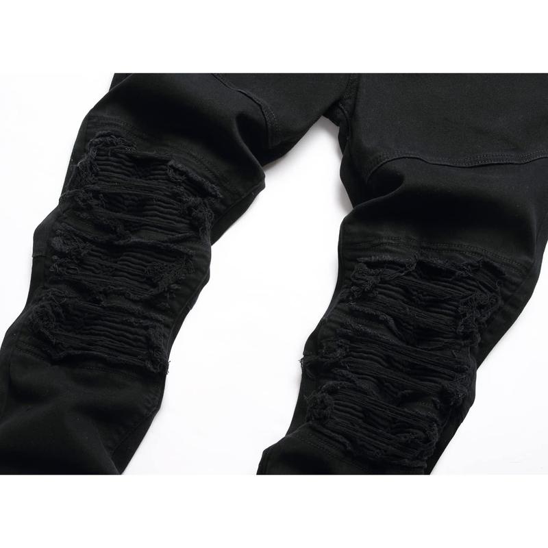 Men's Fashion Ripped Classic Distressed Straight Slim Fit Designer Jeans For Men Denim Pants