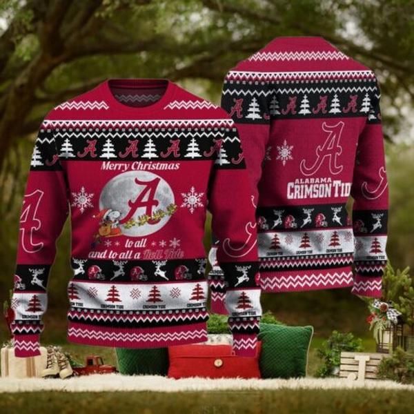 Alabama Crimson Tide Merry Christmas To All And To All A Roll Tide Ugly Sweater, Crimson Tide, Cool Alabama Spirit Wear, Gifts for Fans