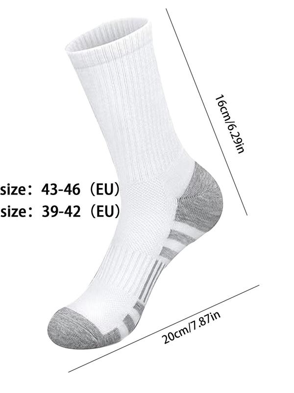 Men's Colorblock Print Mid-calf Socks, Casual Comfortable Breathable Socks for Daily Wear, Men's Socks for All Seasons