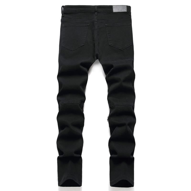 Men's Fashion Ripped Classic Distressed Straight Slim Fit Designer Jeans For Men Denim Pants