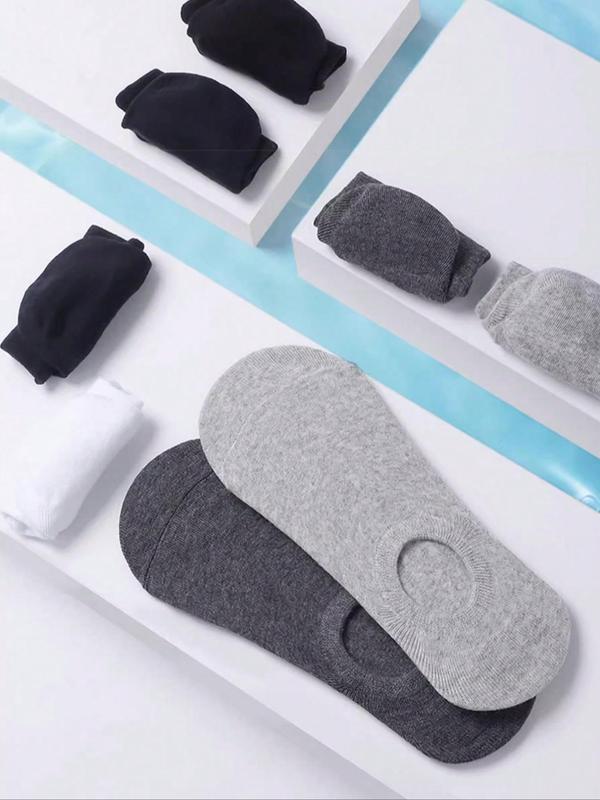 Men's Solid Invisible Socks, Casual Low Cut  Socks, Soft Comfy Breathable Socks for All Seasons Daily Wear