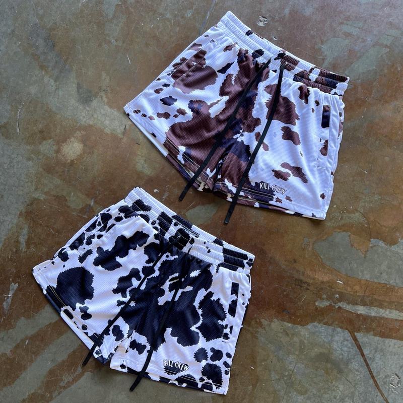 MOO THAI SHORTS (MID THIGH CUT) - BROWN COW