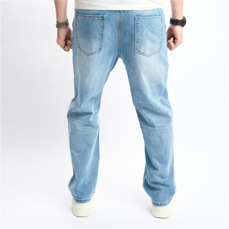 New Men Simple Style Solid Loose Jeans Trousers Streetwear Male High Quality Casual Jogging Straight Denim Pants