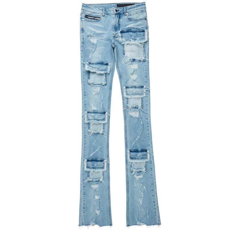 Petrus Blue Super Stacked Flare Jean