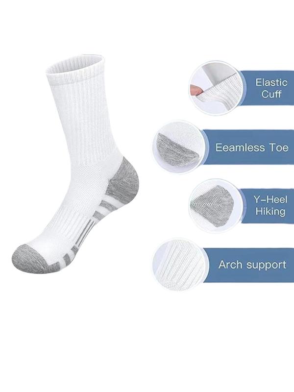 Men's Colorblock Print Mid-calf Socks, Casual Comfortable Breathable Socks for Daily Wear, Men's Socks for All Seasons