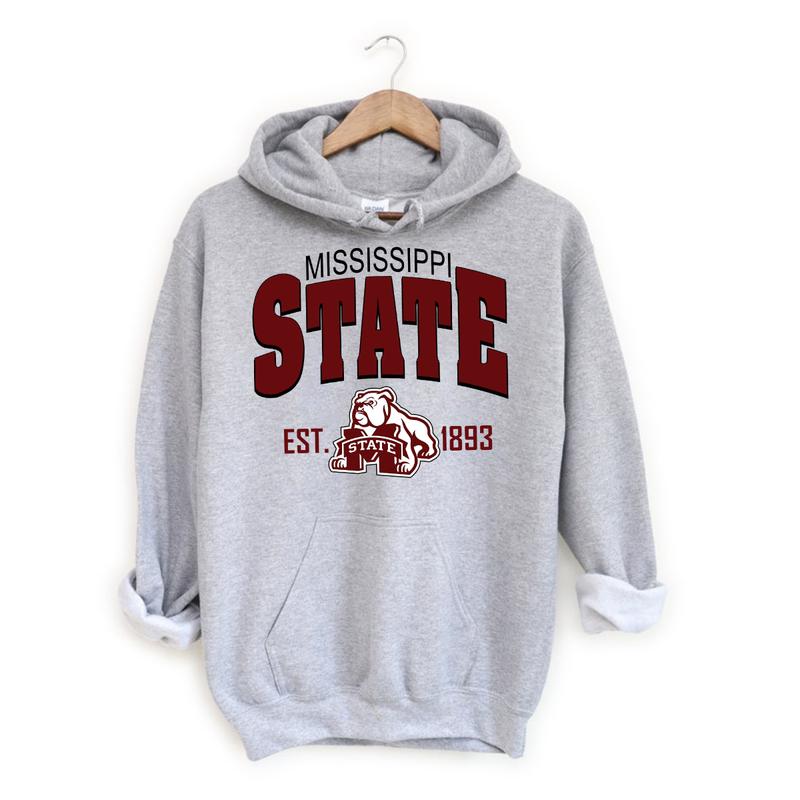 Vintage NCAA College Mascot EST All Sport Teams Sport Grey Unisex Hoodie Streetwear Top Sports Classic Sweater Pullover Long Sleeve Sweatshirts Christmas t shirt