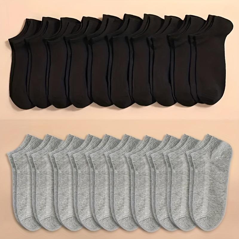 Durable & Breathable: 10-Pack Versatile Solid Color Ankle Socks, Easy-to-Maintain & Perfect for Any Outfit Menswear Beige Casual Plain Tropical