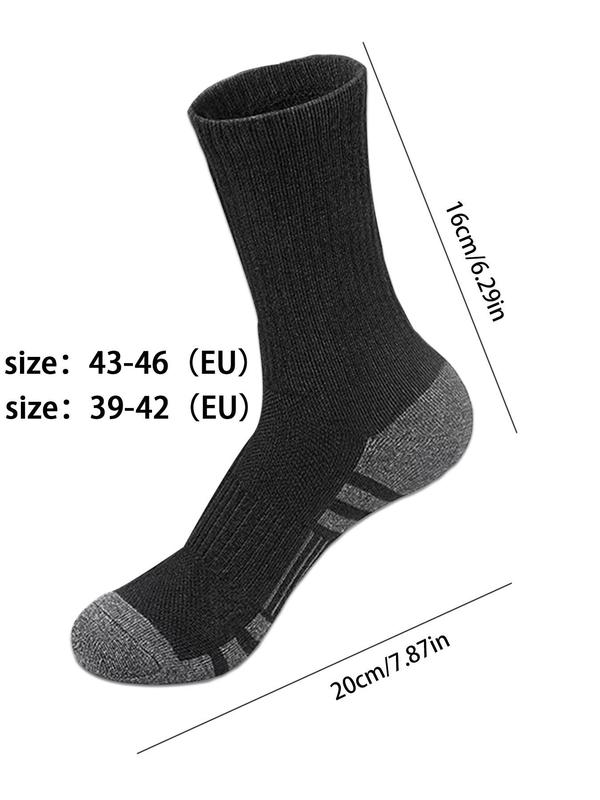 Men's Colorblock Print Mid-calf Socks, Casual Comfortable Breathable Socks for Daily Wear, Men's Socks for All Seasons