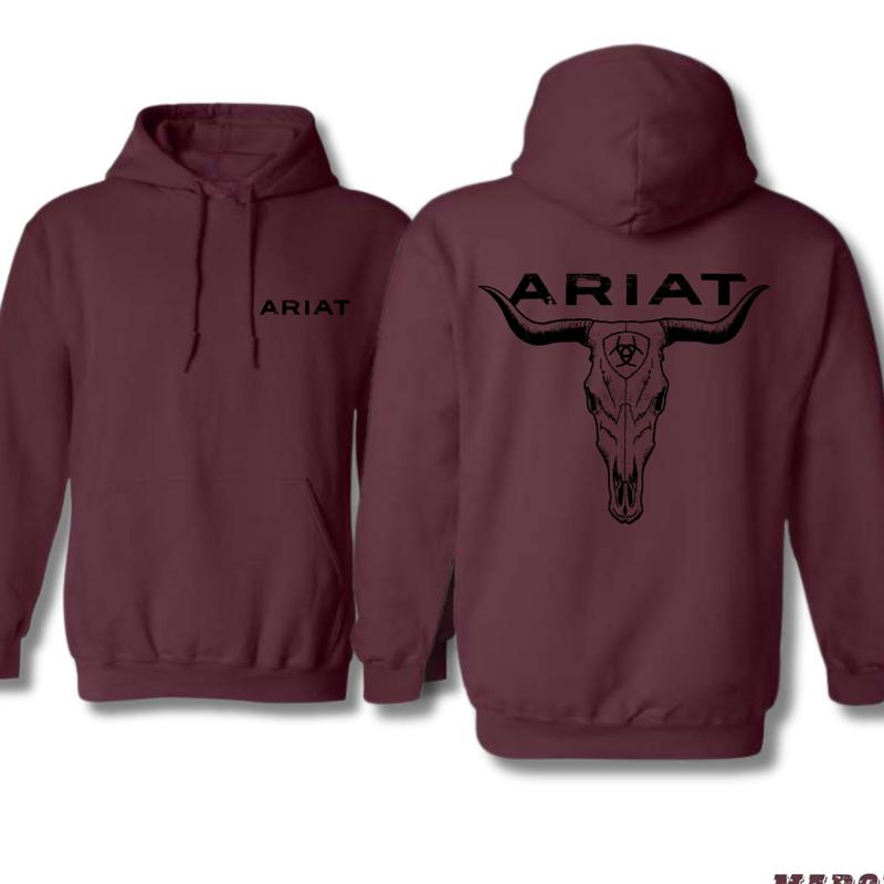 Ariat Western Hoodie - Bold Skull Design, Perfect for Western Wear Enthusiasts, Casual and Stylish Comfort, Great for Ranch Life and Rodeo Fans