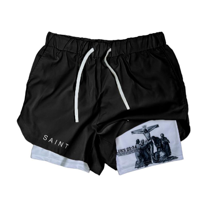 Luke 23:34 Performance Shorts - Black