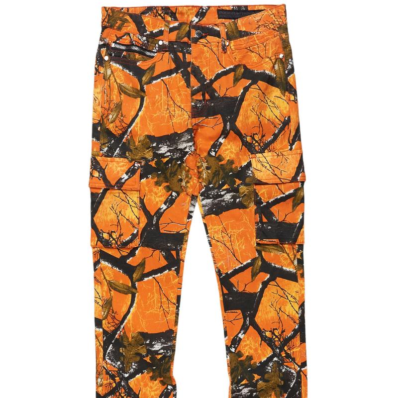 Waage Orange Tree Camo Cargo Stacked Flare Jean