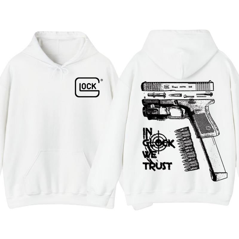 In GLock We Trust Hoodie - Glock Hoodie - Full Color Double Sided  - Men's & Women's Classic Fit Long Sleeve Hoodie - Menswear