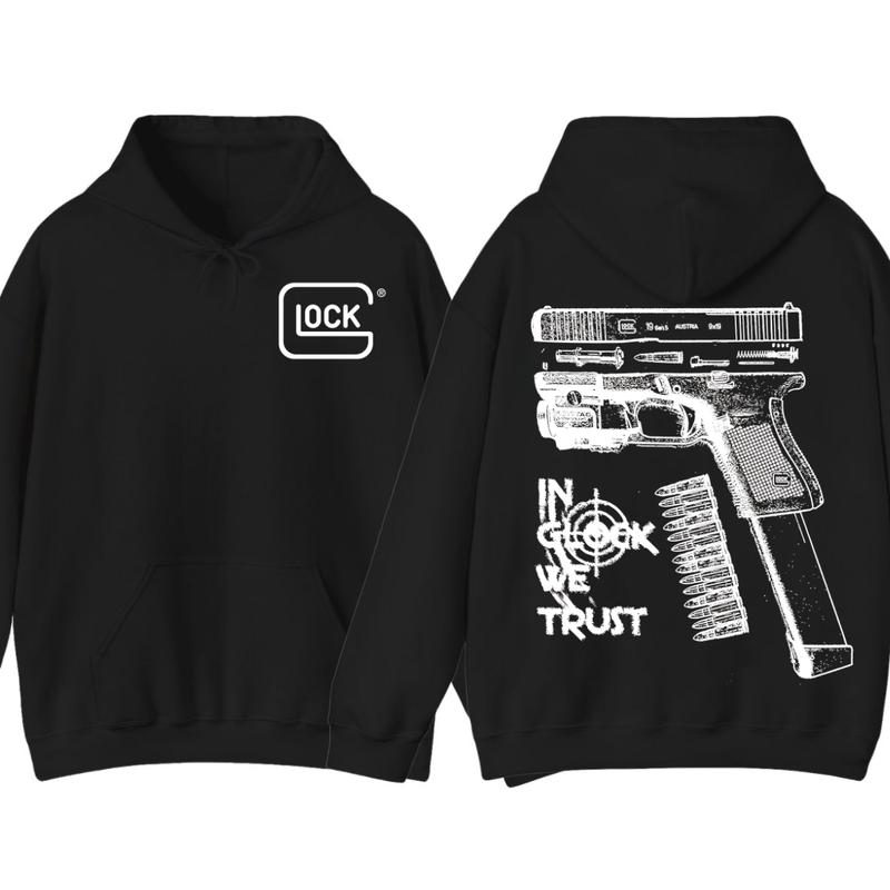 In GLock We Trust Hoodie - Glock Hoodie - Full Color Double Sided  - Men's & Women's Classic Fit Long Sleeve Hoodie - Menswear