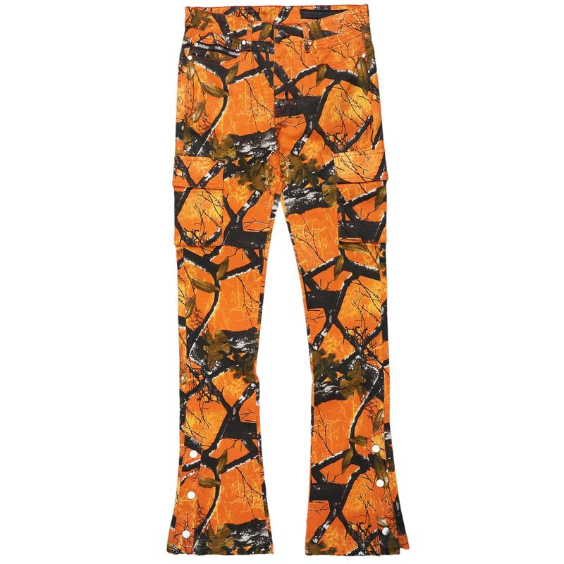 Waage Orange Tree Camo Cargo Stacked Flare Jean