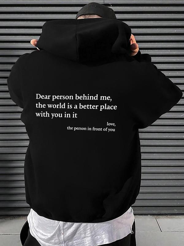 Please Purchase A Size Up, Men's Letter Pocket Drawstring Graphic Hoodie, Mufti Clothes, Drop Shoulder Longsleeves Sweatshirt Pullover, Back To School Streetwear, Spring & Fall Going Out Outfits, Fall Outfits, Fallfreshness, Sweatshirts  Poser Hoodie