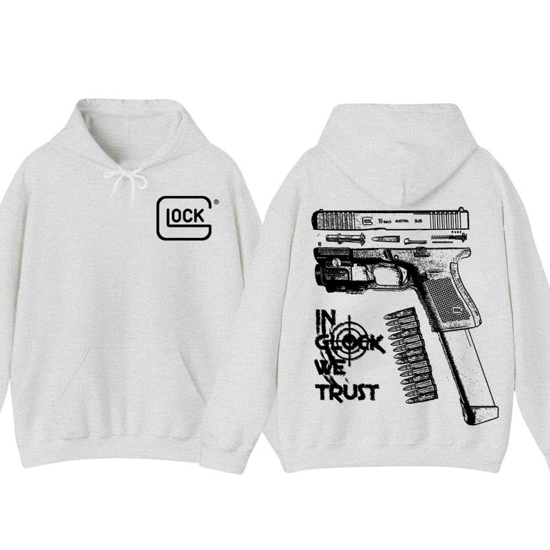 In GLock We Trust Hoodie - Glock Hoodie - Full Color Double Sided  - Men's & Women's Classic Fit Long Sleeve Hoodie - Menswear