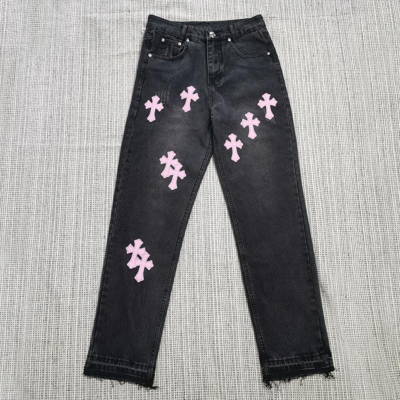 2024 New Crocker Jupiter Cross Casual Straight Loose Milled White Wash Pants Loose Printed Jeans