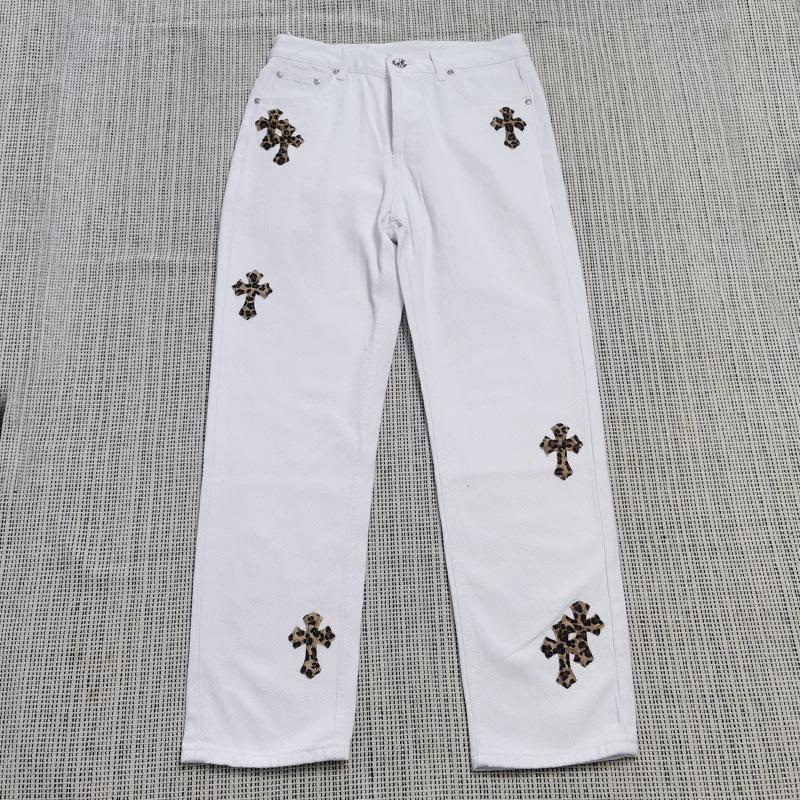 2024 New Crocker Jupiter Cross Casual Straight Loose Milled White Wash Pants Loose Printed Jeans