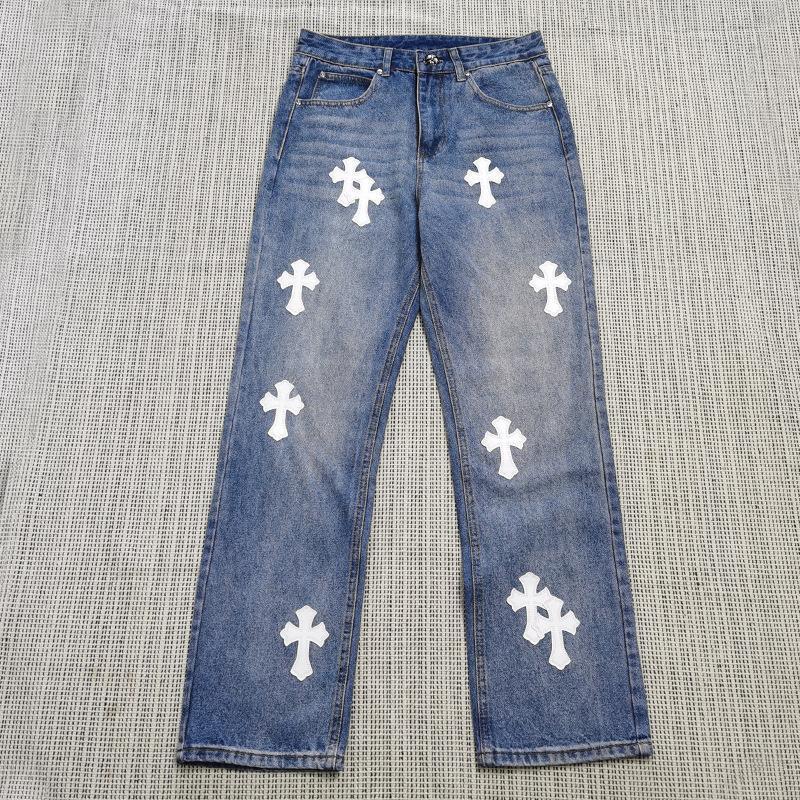 2024 New Crocker Jupiter Cross Casual Straight Loose Milled White Wash Pants Loose Printed Jeans