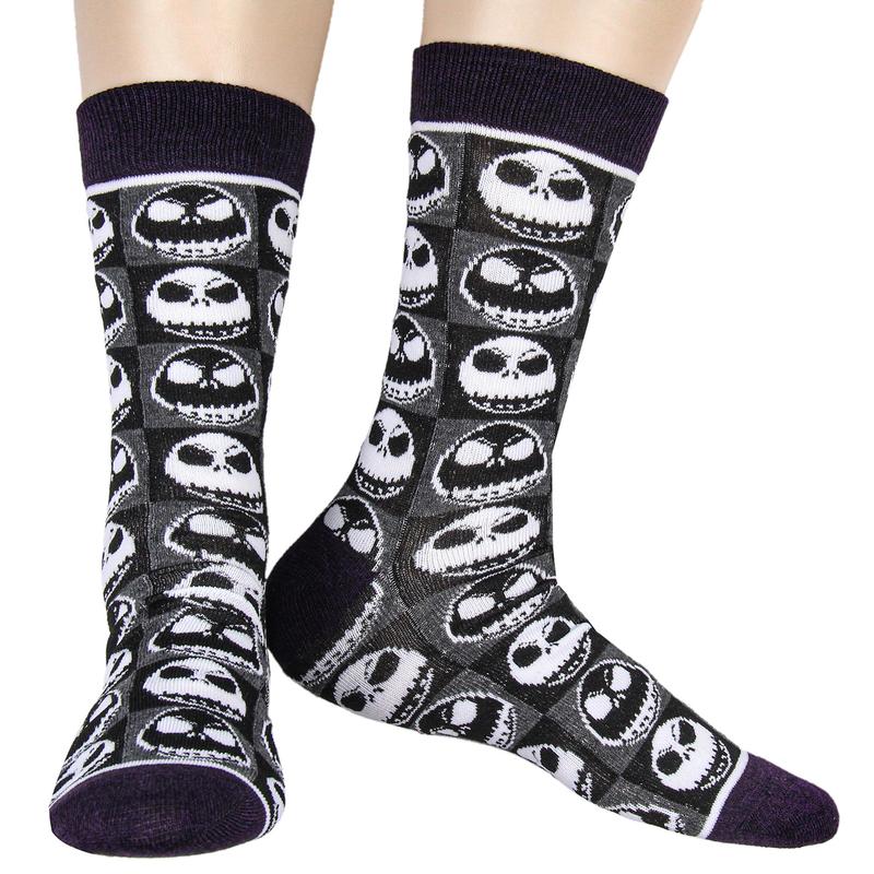 Nightmare Before Christmas Jack Skellington 3-Pair Crew Sock Coffin Gift Box Set