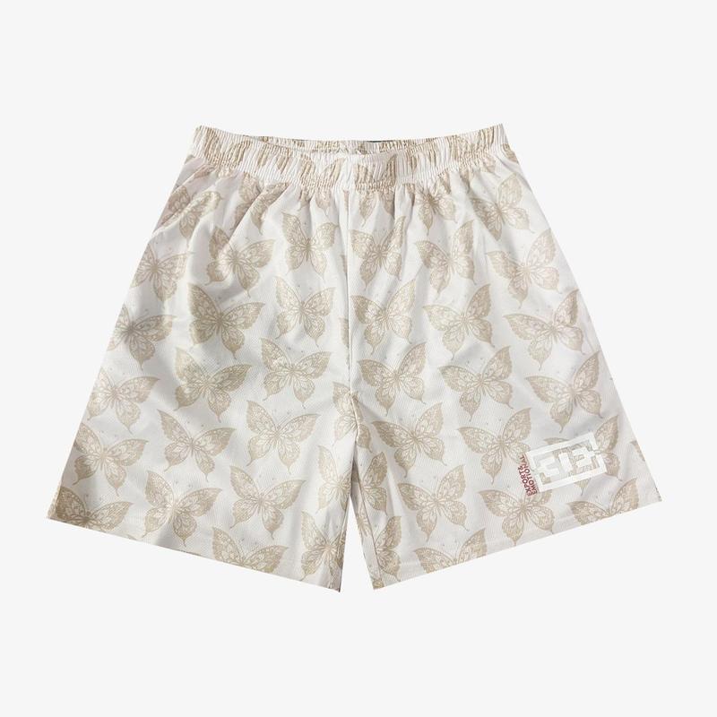 5 Inches Print Camo Shorts Tropical Casual Mesh Chic Fitted Trend Mid Waist Shorts  Y2K Forest Streetwear, Breathable Polyester