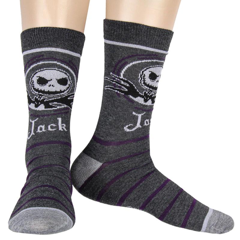 Nightmare Before Christmas Jack Skellington 3-Pair Crew Sock Coffin Gift Box Set