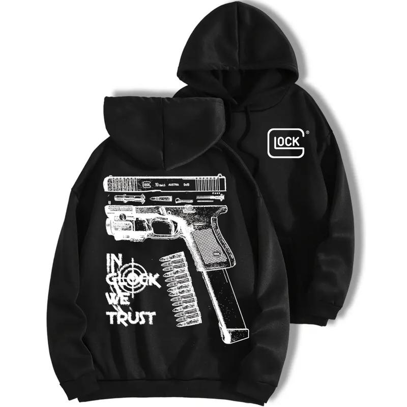 In GLock We Trust Hoodie - Glock Hoodie - Full Color Double Sided  - Men's & Women's Classic Fit Long Sleeve Hoodie - Menswear