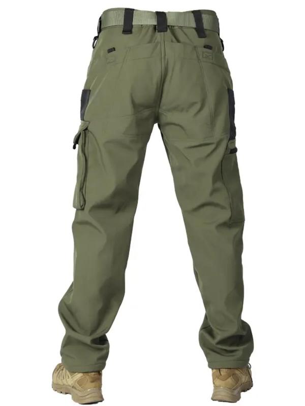 Men's Solid Pocket Button Fly Cargo Pants, Regular Fit Casual Waterproof Windproof Trousers for Outdoor Activities, Pants for Men, Men's Sportswear for Winter & Autumn