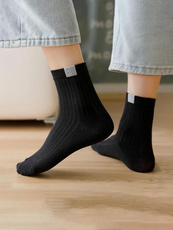 Unisex's 30 Pairs Solid Color Crew Socks, Casual Comfy Breathable Mid-calf Socks for Daily Wear, Unisex's Socks for All Seasons