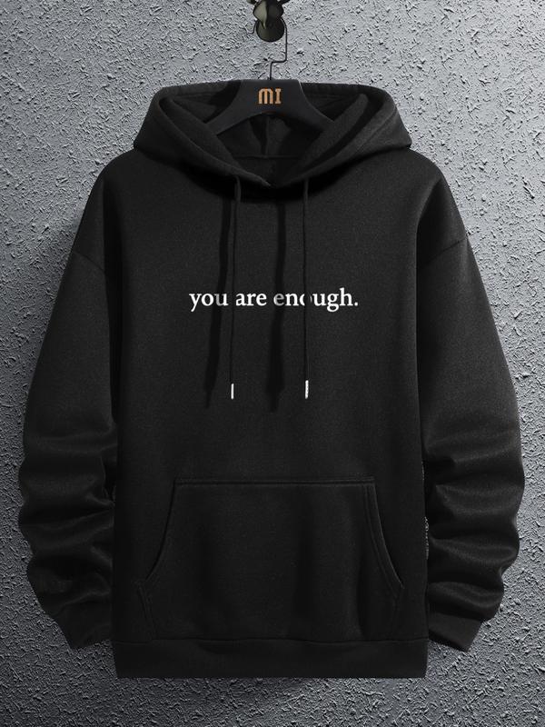 Please Purchase A Size Up, Men's Letter Pocket Drawstring Graphic Hoodie, Mufti Clothes, Drop Shoulder Longsleeves Sweatshirt Pullover, Back To School Streetwear, Spring & Fall Going Out Outfits, Fall Outfits, Fallfreshness, Sweatshirts  Poser Hoodie