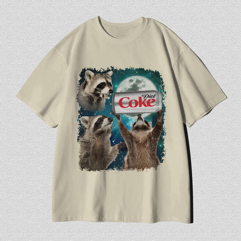 Funny Meme, Three Raccoons Diet Coke Vintage Graphic Tshirt, Retro Moon Tshirt, Raccoon Lovers, Funny Raccon Tee, Oversized Washed, Raccoon Gifts